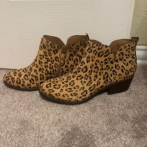 MIA Tan Leopard Ankle Booties